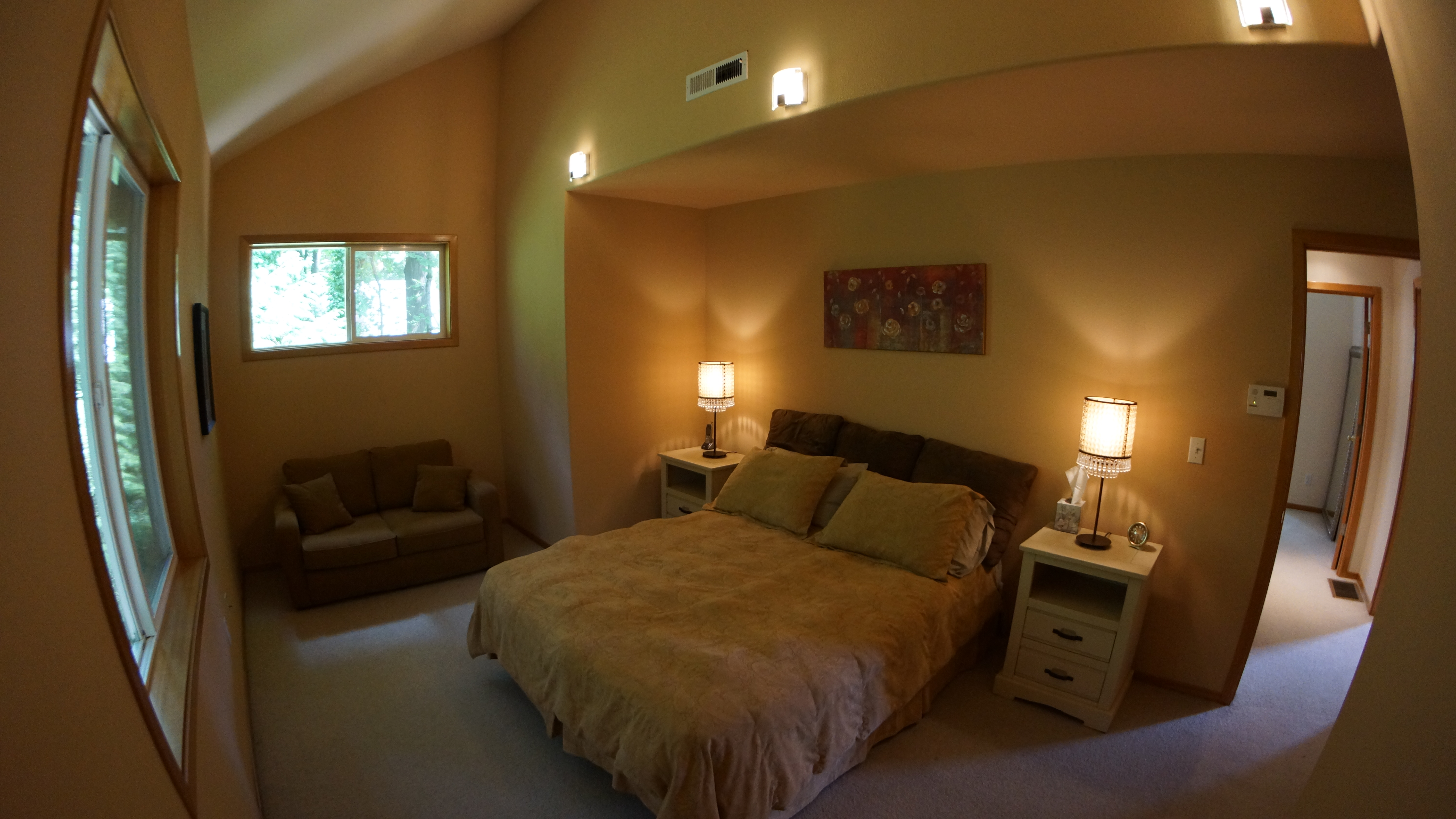 2nd Bedroom with High Ceilings & <BR>Multiple Forest Views.